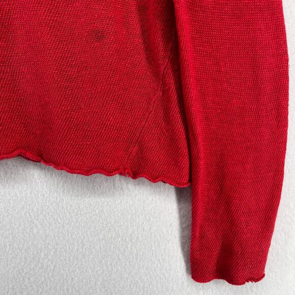 UNITED KNITWEAR Sweater Womens M Linen LBI 03 LONG BEACH ISLAND Pullover Red - Picture 9 of 16